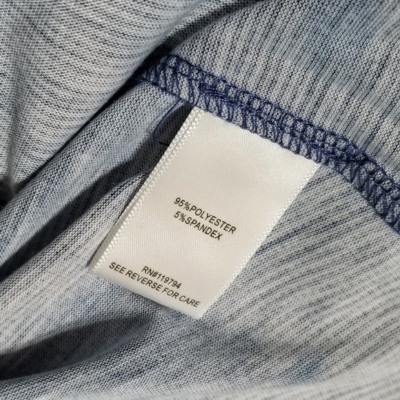 NWT One World Blue Shibori Tie-Dye Top Plus Size 1X Embellished Butterfly Sleeve - Picture 9 of 10